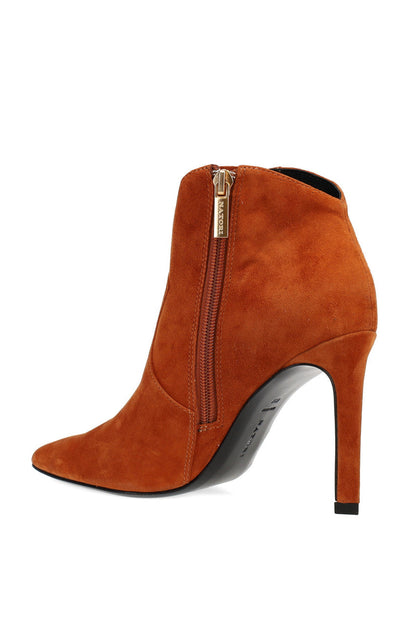 Buy Leiko Suede Heel Bootie in Cognac Online Cognac