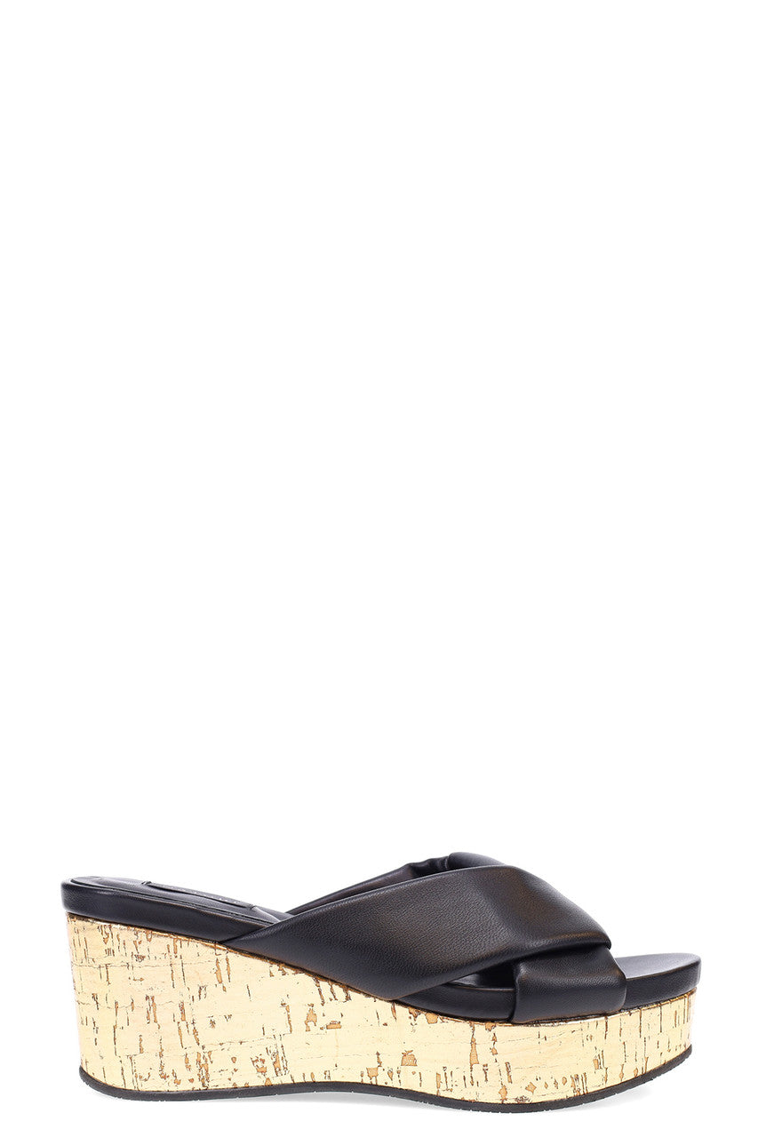 Buy Lanna Nappa Leather Platform Thong Sandals in Black Online Black