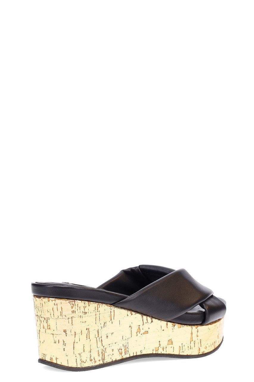 Buy Lanna Nappa Leather Platform Thong Sandals in Black Online Black