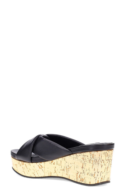 Buy Lanna Nappa Leather Platform Thong Sandals in Black Online Black