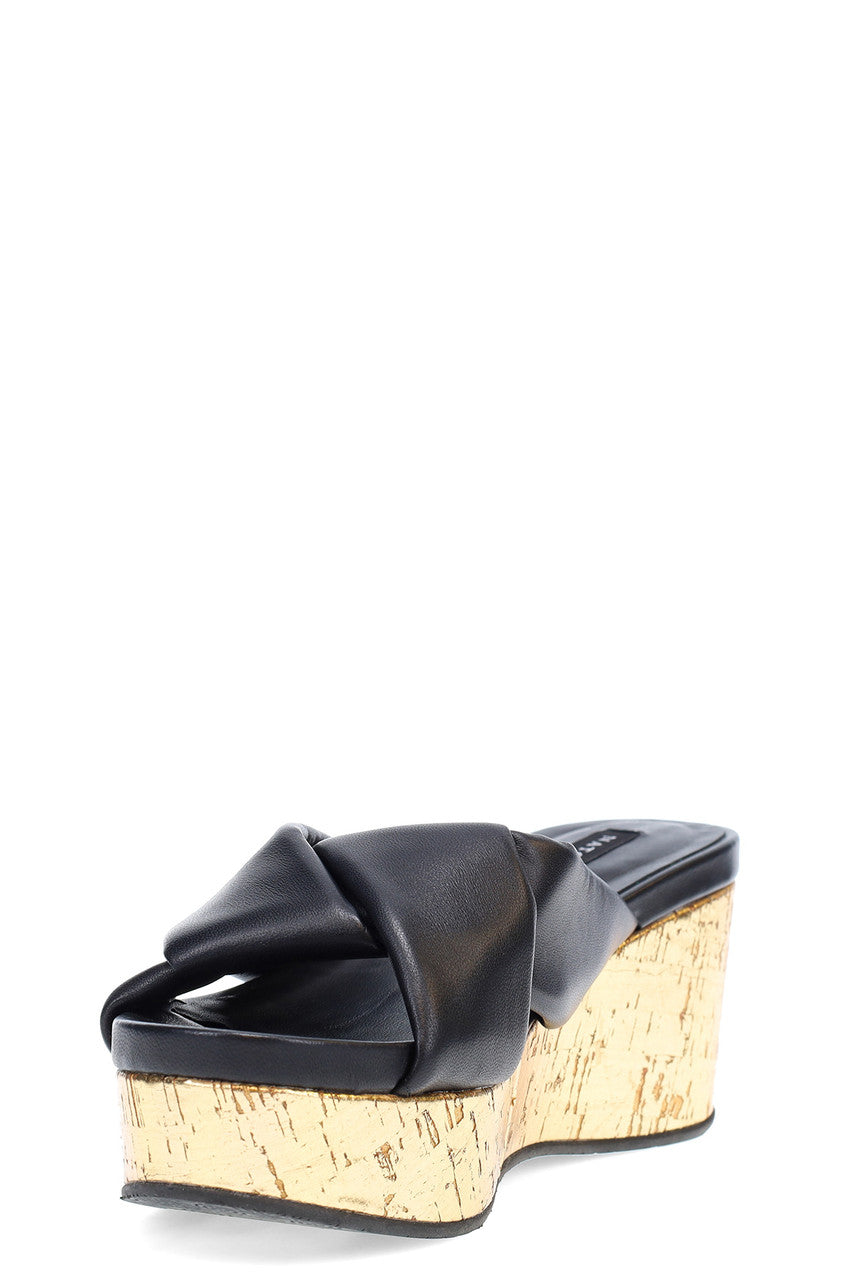 Buy Lanna Nappa Leather Platform Thong Sandals in Black Online Black