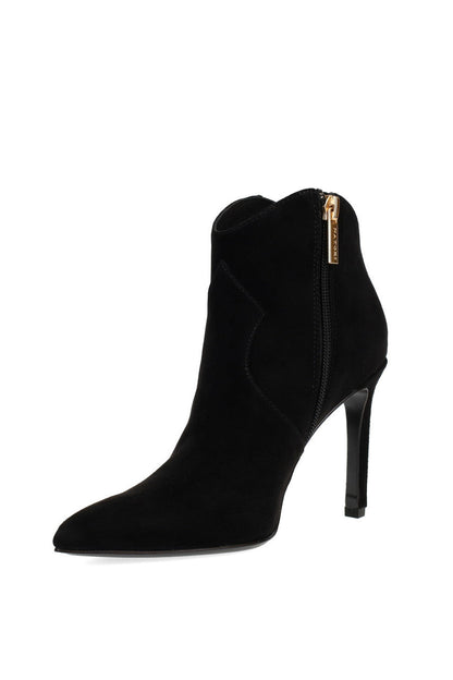 Buy Leiko Suede Heel Bootie in Black Online Black