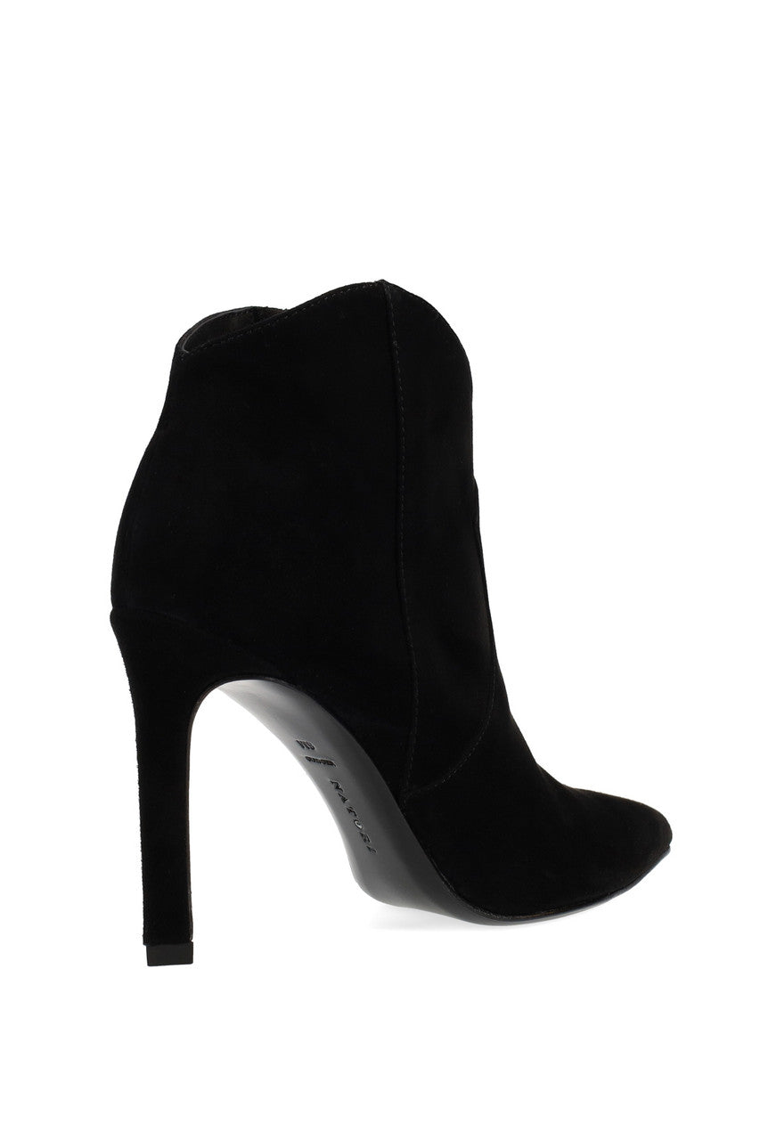 Buy Leiko Suede Heel Bootie in Black Online Black
