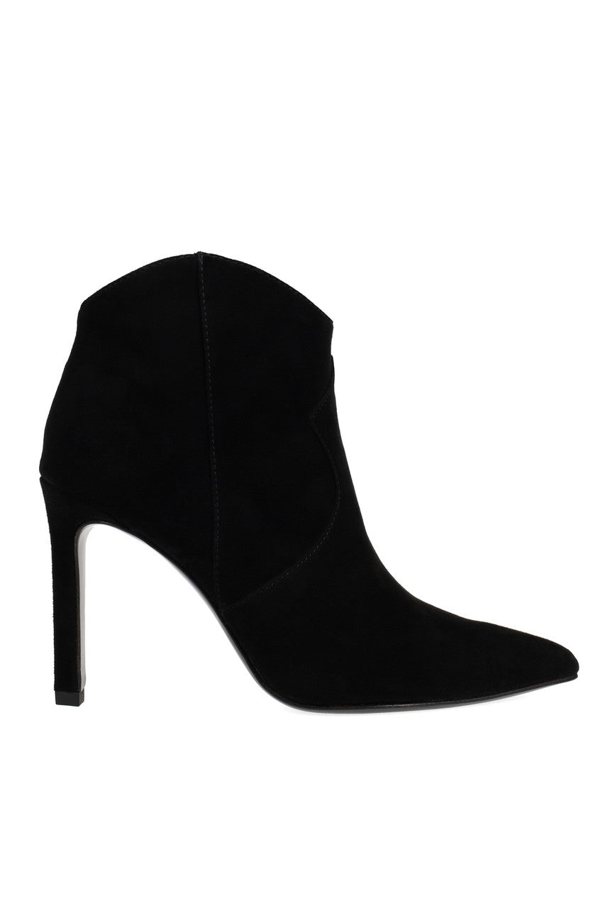 Buy Leiko Suede Heel Bootie in Black Online Black