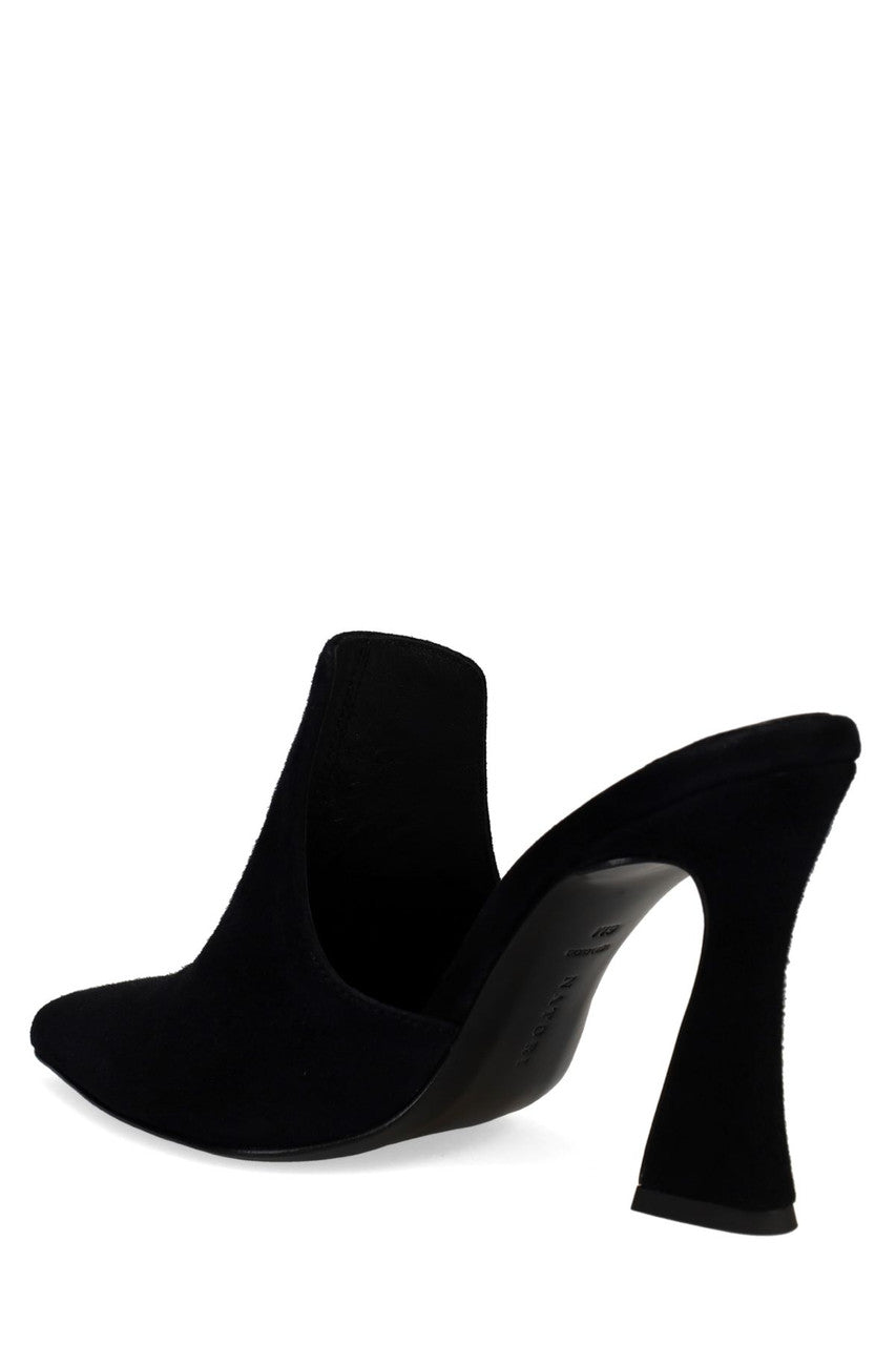 Buy Minh Suede Heel Mule in Black Online Black