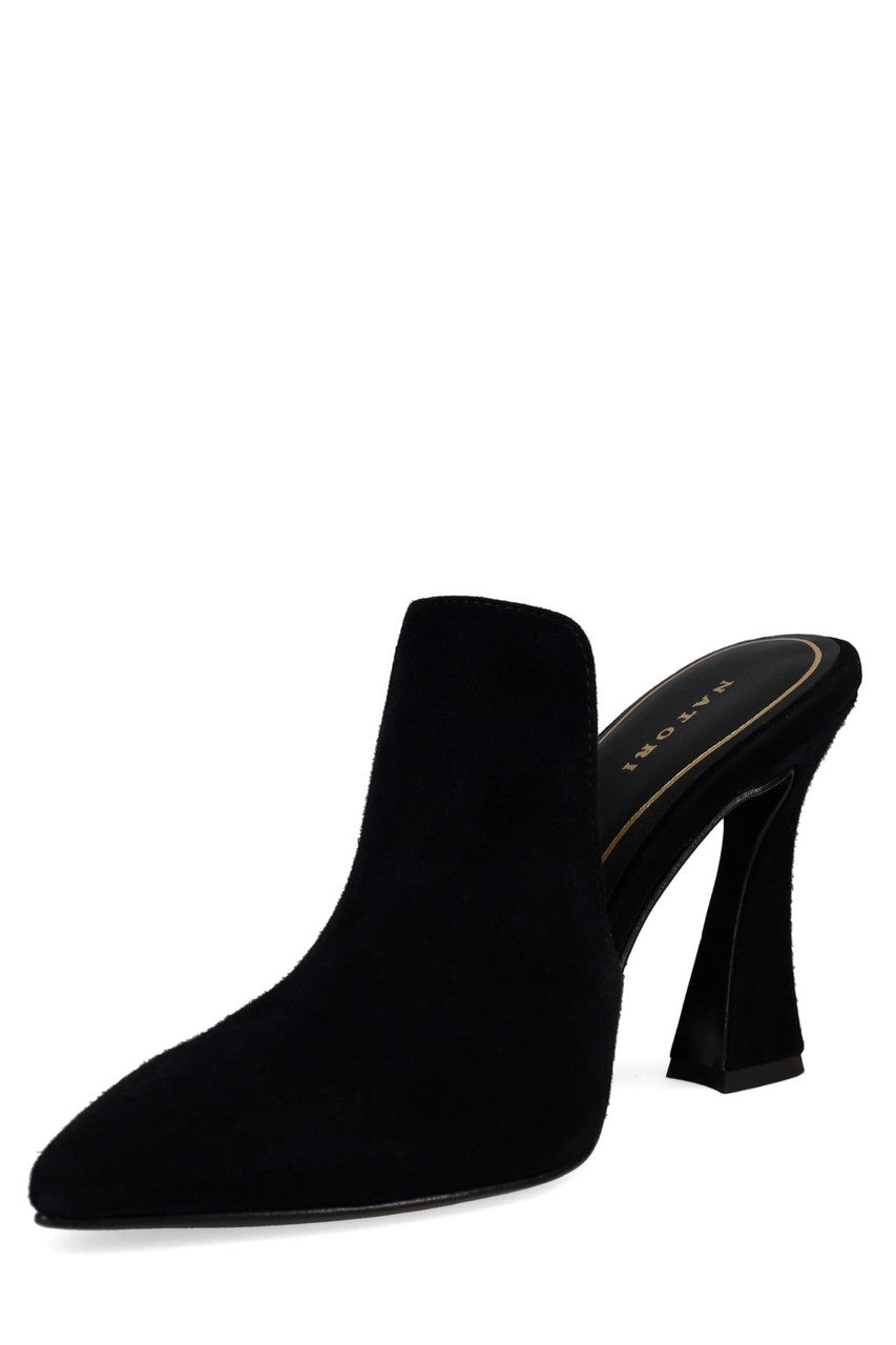 Buy Minh Suede Heel Mule in Black Online Black