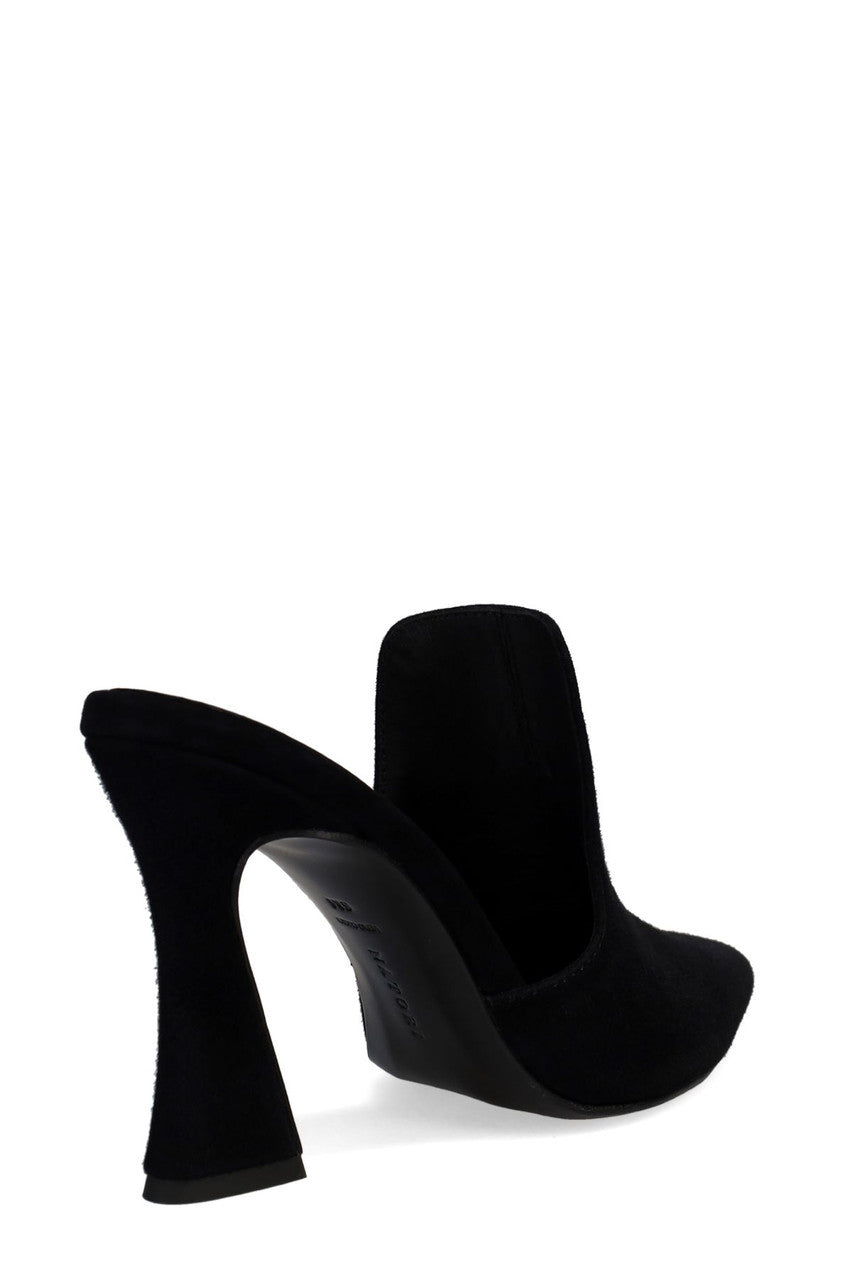 Buy Minh Suede Heel Mule in Black Online Black