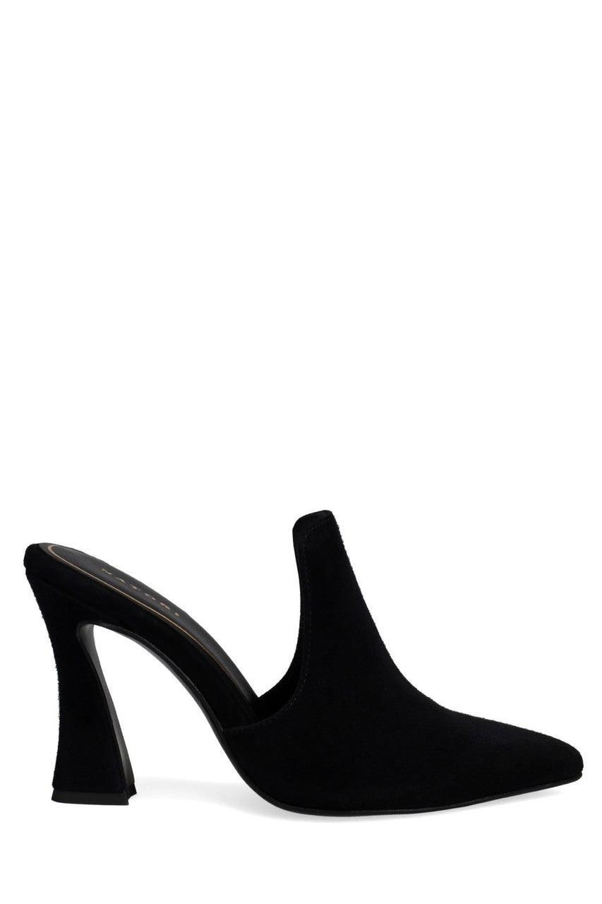 Buy Minh Suede Heel Mule in Black Online Black