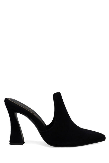 Buy Minh Suede Heel Mule in Black Online Black