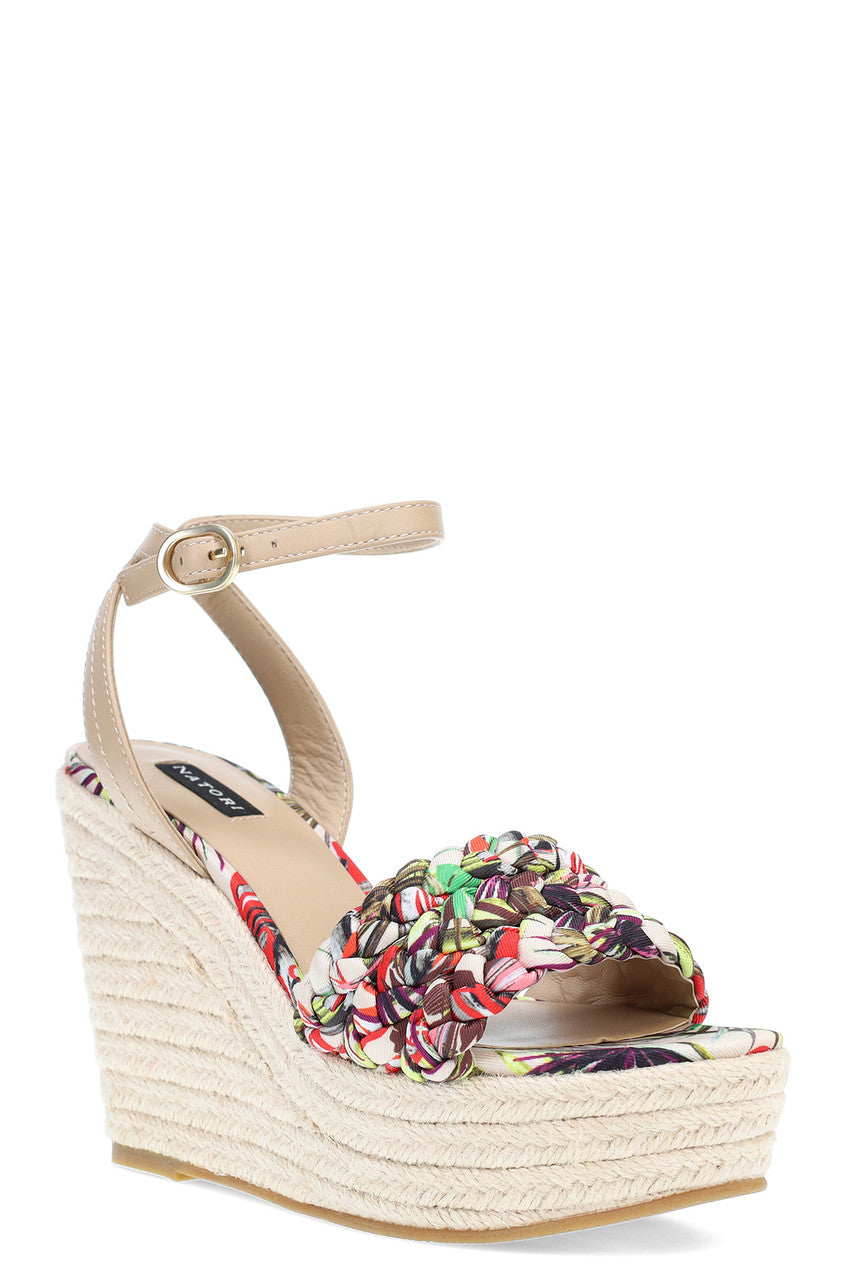 Buy Rae Tropical Braided Wedge Sandals in Natural Online Natural