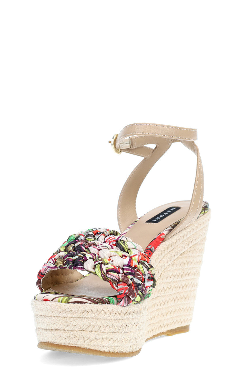 Buy Rae Tropical Braided Wedge Sandals in Natural Online Natural