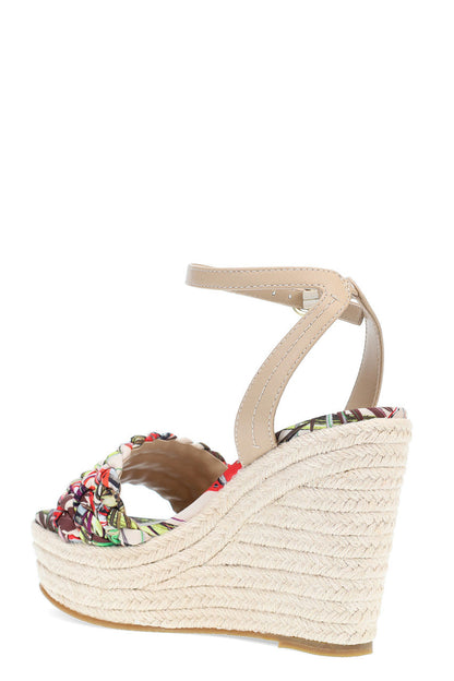 Buy Rae Tropical Braided Wedge Sandals in Natural Online Natural