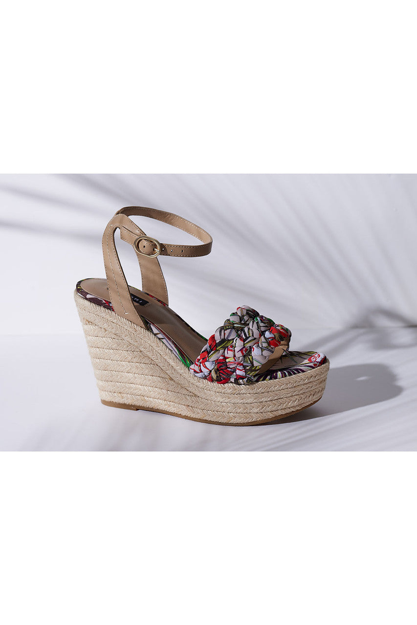 Buy Rae Tropical Braided Wedge Sandals in Natural Online Natural