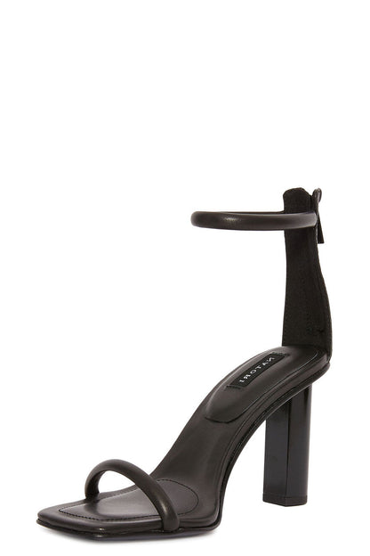 Buy Glow Nappa Leather Block Heel Sandal in Black Online Black