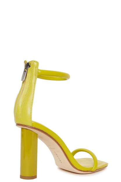 Buy Glow Nappa Leather Block Heel Sandal in Citron Online Citron