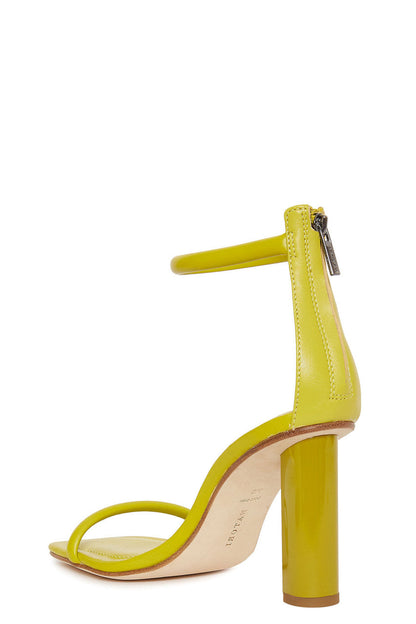 Buy Glow Nappa Leather Block Heel Sandal in Citron Online Citron