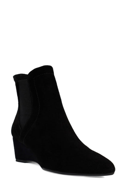 Buy Gaisha-Su Suede Wedge Bootie in Black Online Black
