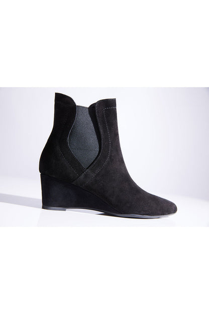Buy Gaisha-Su Suede Wedge Bootie in Black Online Black