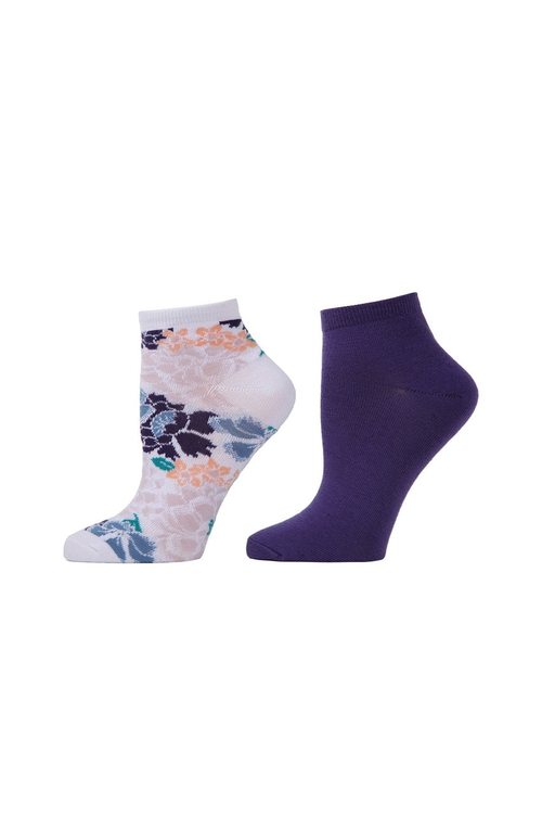 Buy Bold Floral Socks - 2 Pair Pack in Lavender Online Lavender
