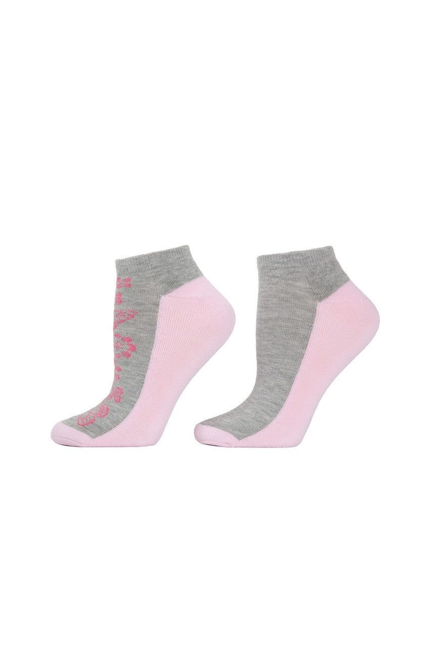 Buy Floral Striped Socks - 2 Pair Pack in White/Pink Online White/Pink