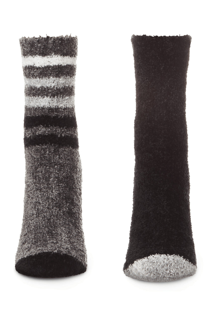 Buy Chenille Multi Striped/Solid Cozy Crew Socks - 2 Pair Pack in Castlerock Online Castlerock
