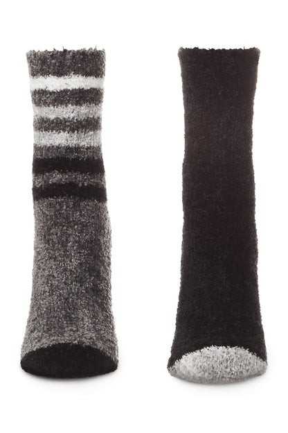 Buy Chenille Multi Striped/Solid Cozy Crew Socks - 2 Pair Pack in Castlerock Online Castlerock