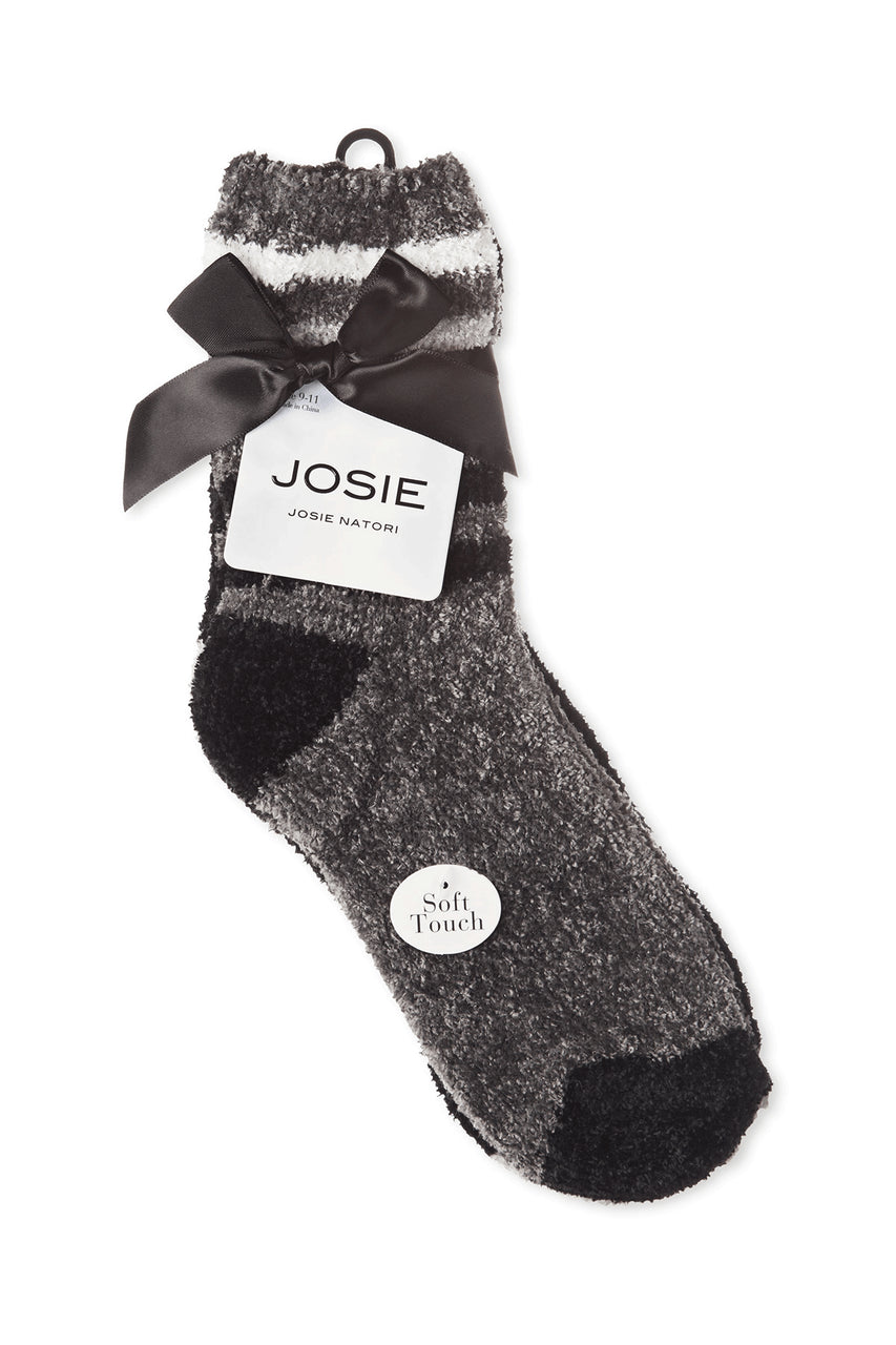Buy Chenille Multi Striped/Solid Cozy Crew Socks - 2 Pair Pack in Castlerock Online Castlerock