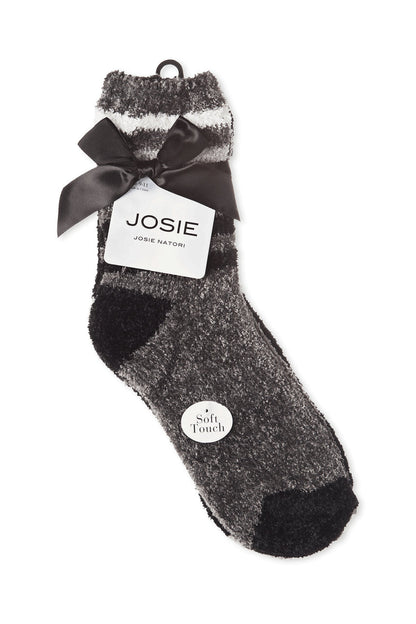 Buy Chenille Multi Striped/Solid Cozy Crew Socks - 2 Pair Pack in Castlerock Online Castlerock
