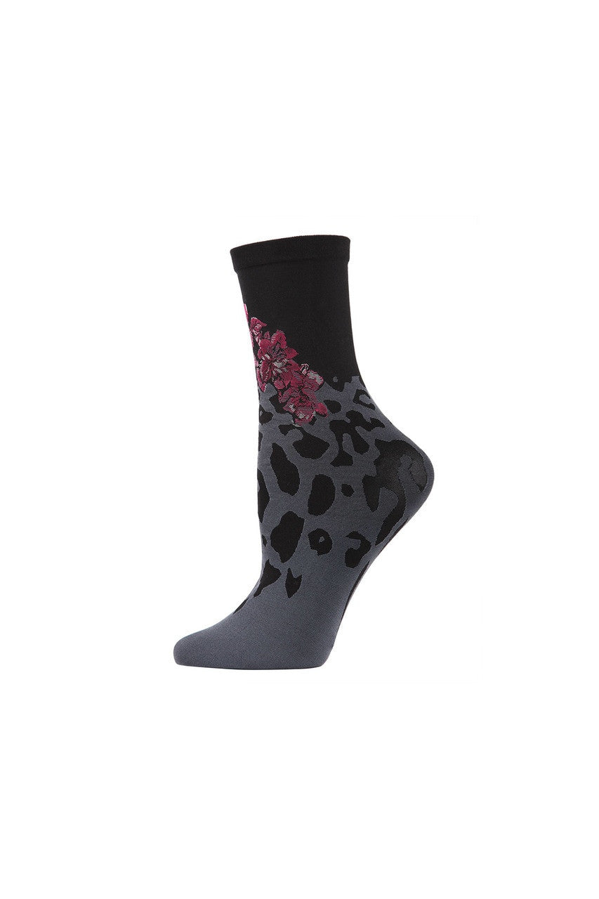 Buy Leopard Fusion Crew Socks in Black Online Black