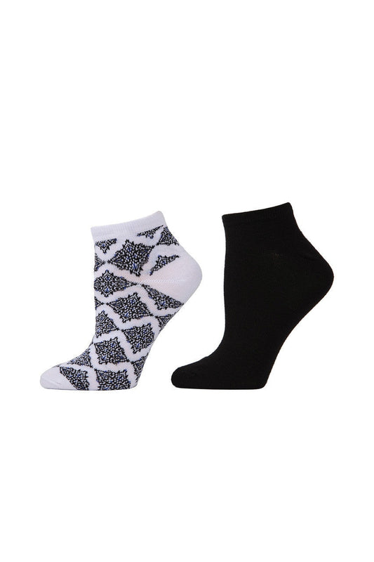 Buy Diamond Socks - 2 Pair Pack in White/Black Online White/Black