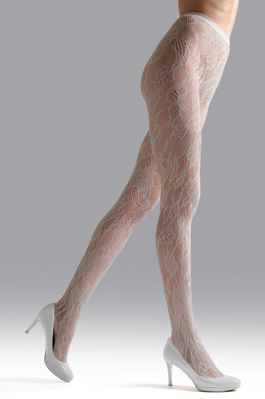 Buy Lace Cut-Out Net Tights in Ivory Online Ivory
