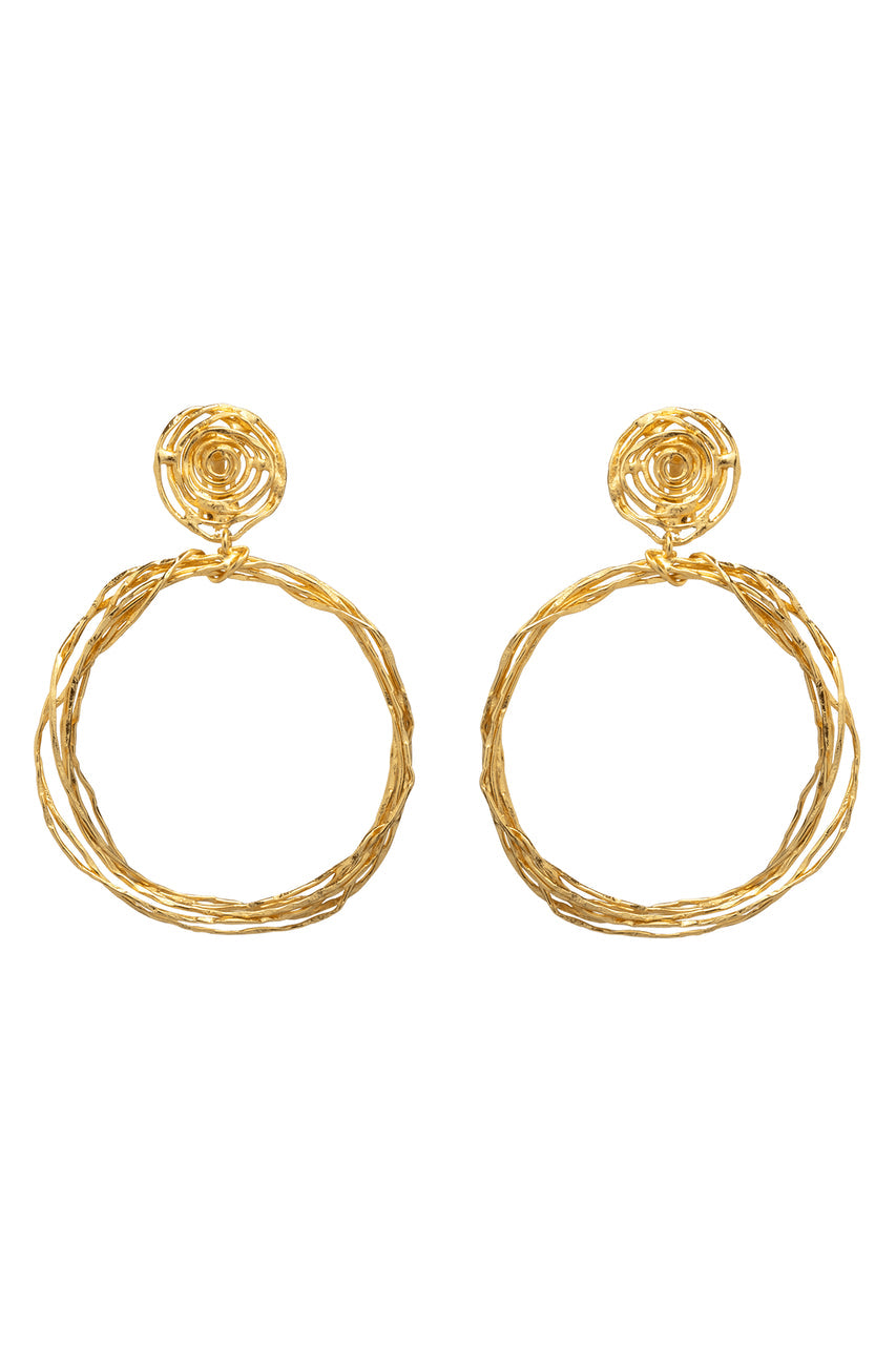 Buy Gold Brass Wire Hoop Earrings in Antique Gold Online Antique Gold