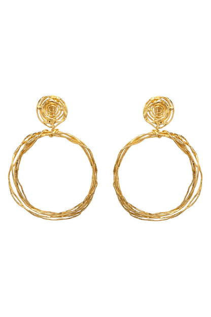Buy Gold Brass Wire Hoop Earrings in Antique Gold Online Antique Gold