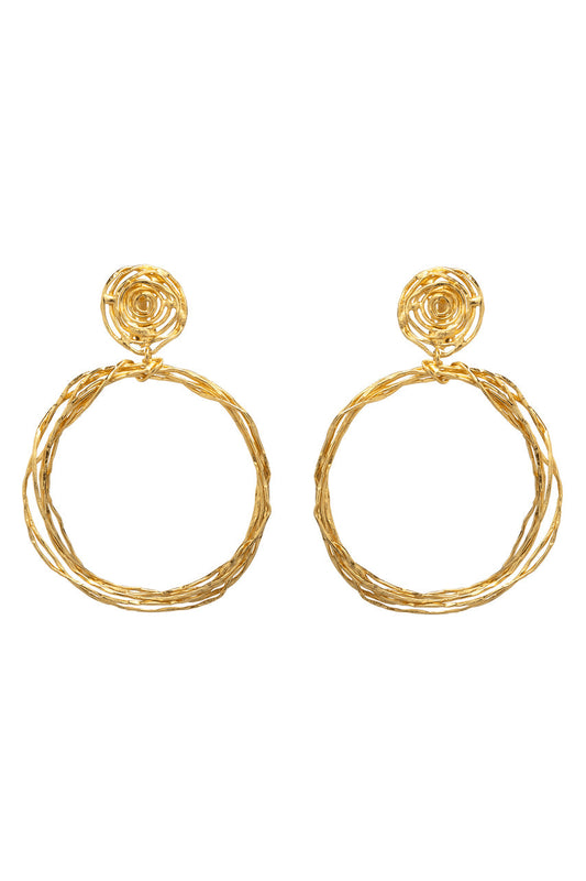 Buy Gold Brass Wire Hoop Earrings in Antique Gold Online Antique Gold