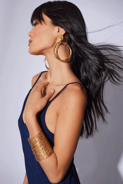 Buy Gold Brass Wire Hoop Earrings in Antique Gold Online Antique Gold