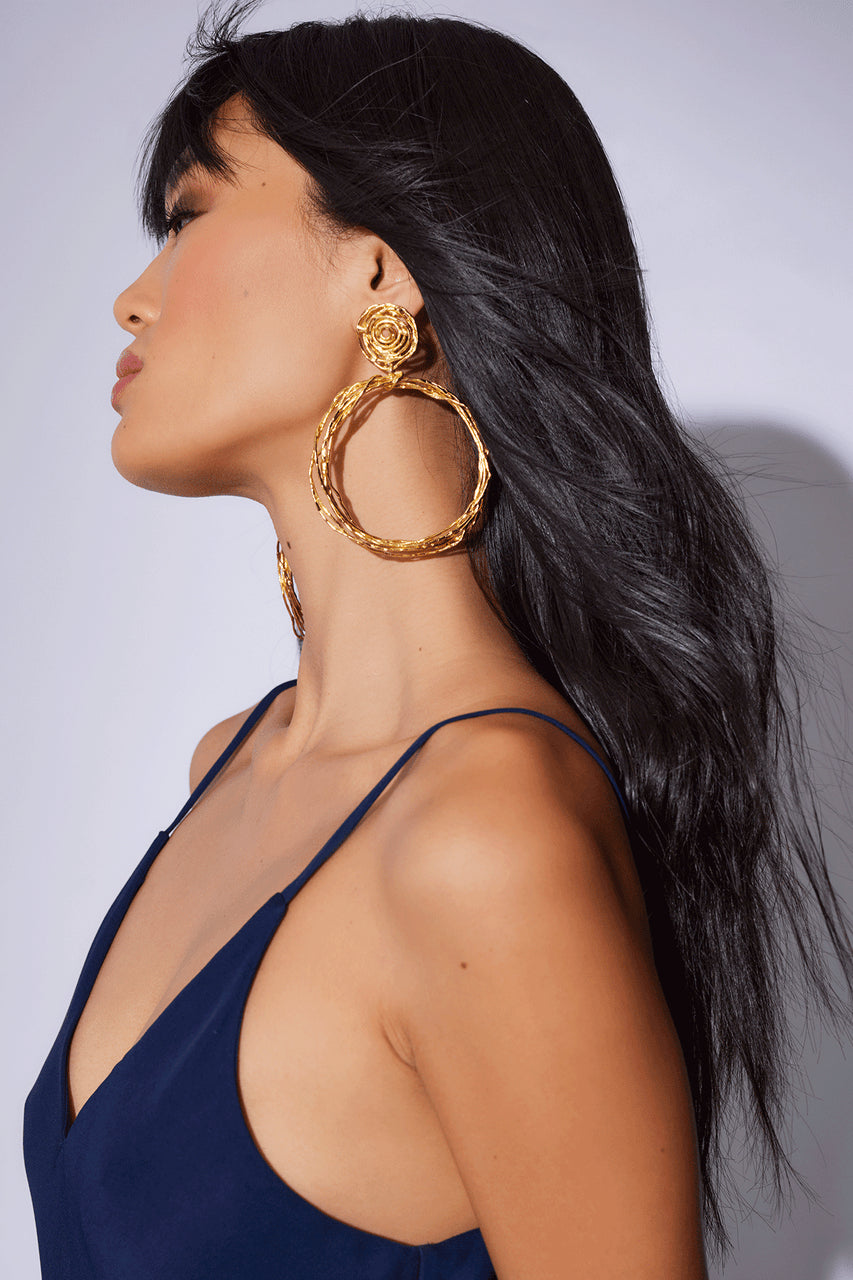 Buy Gold Brass Wire Hoop Earrings in Antique Gold Online Antique Gold