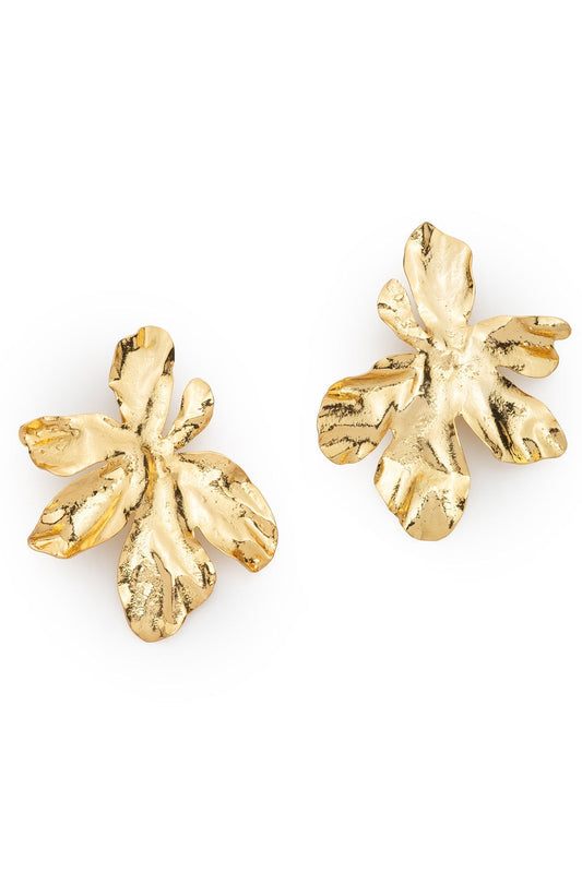 Peony Gold Plated Earrings Gold
