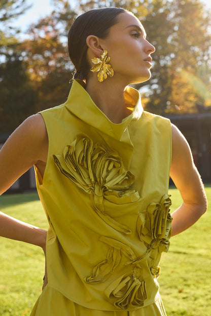 Peony Gold Plated Earrings Gold