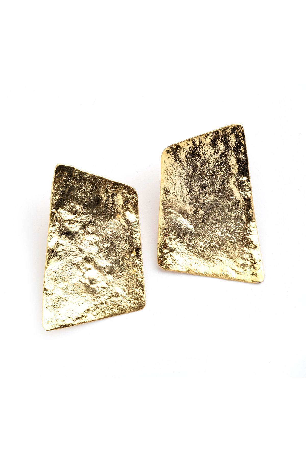 Gold Plated Brass Geometric Earrings Gold