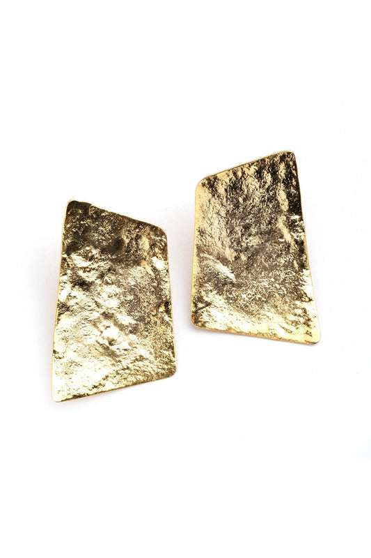 Gold Plated Brass Geometric Earrings Gold