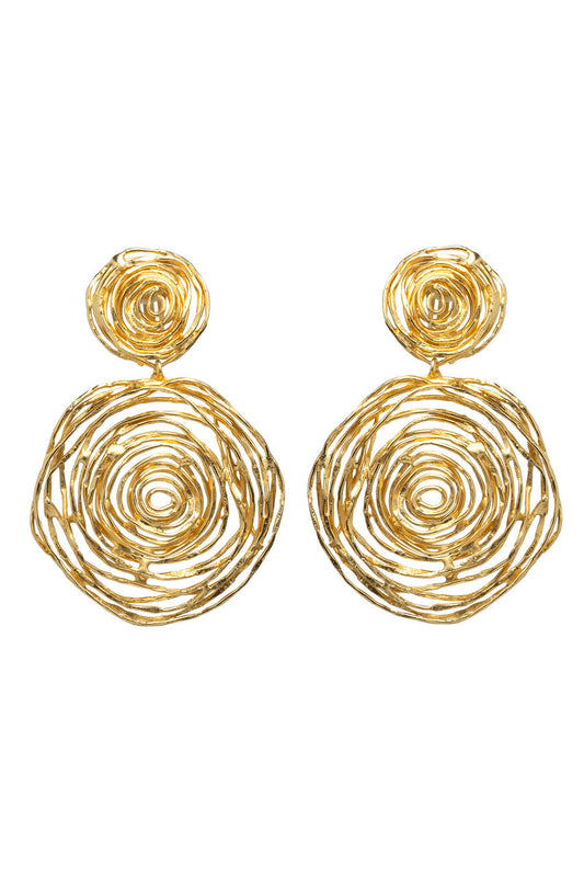 Buy Gold Brass Wire Hoop Drop Earrings in Antique Gold Online Antique Gold