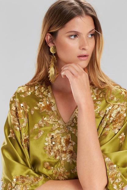 Buy Hammered Brass Dragon Swirl Drop Clip Earrings in Gold Online Gold