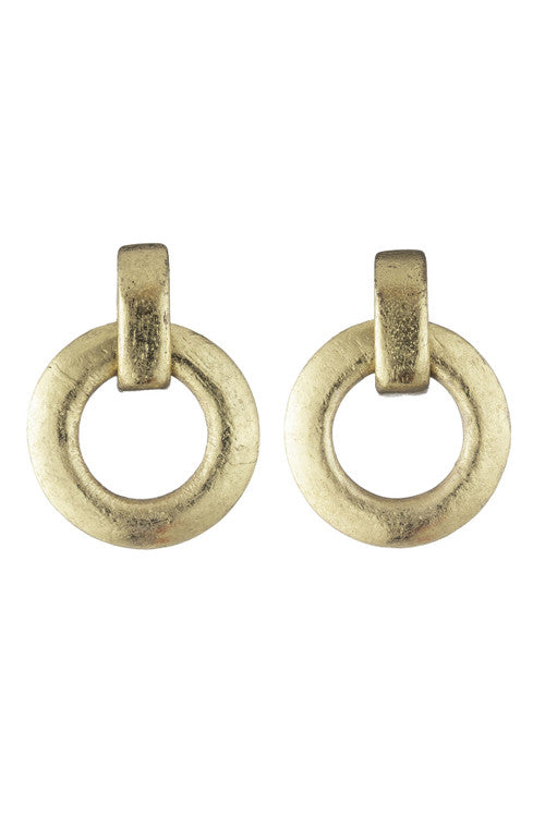 Buy Acacia Wood and Gold Plated Interlocked Hoop Earrings in Antique Gold Online Antique Gold