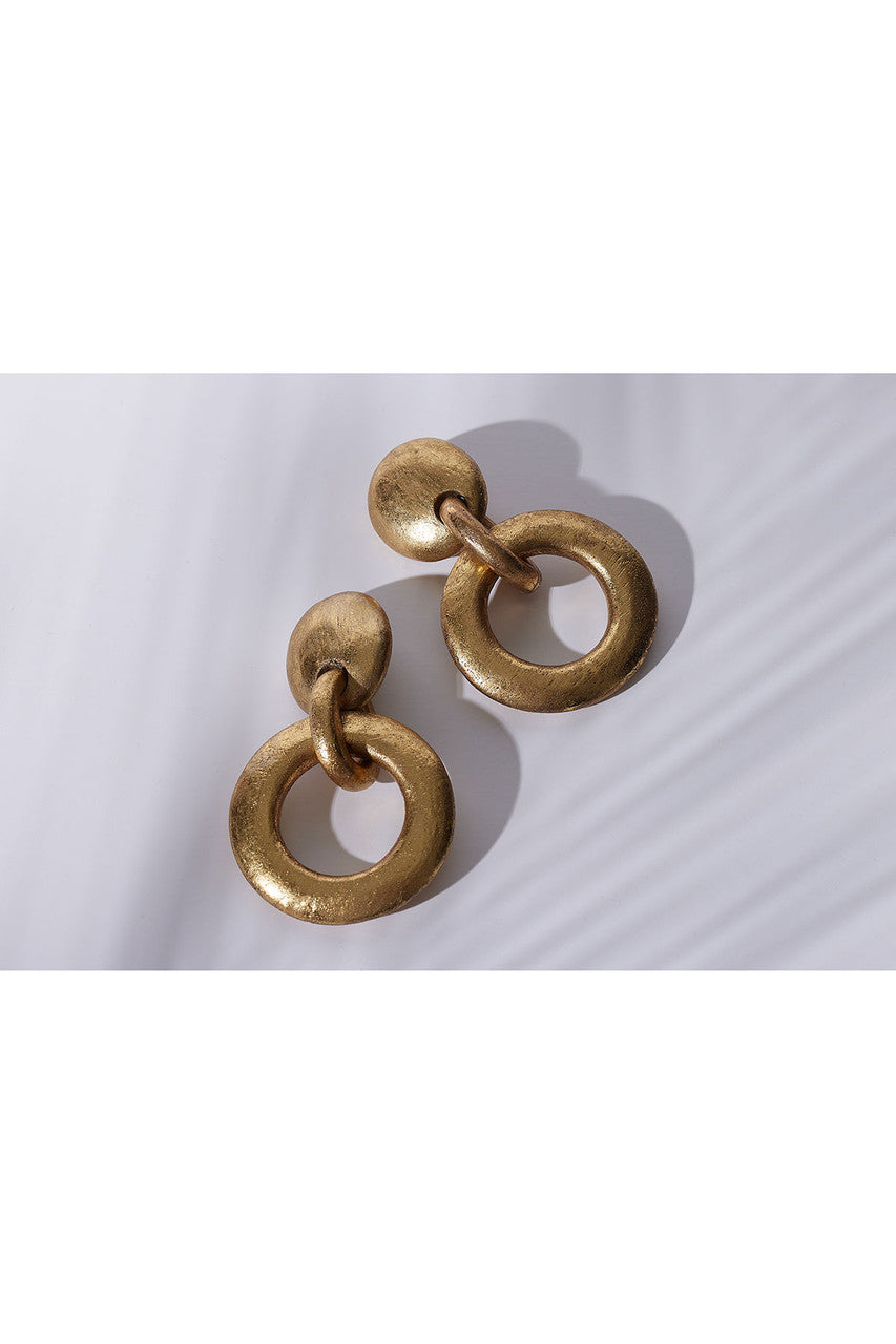 Buy Acacia Wood and Gold Plated Hoop Earrings in Antique Gold Online Antique Gold