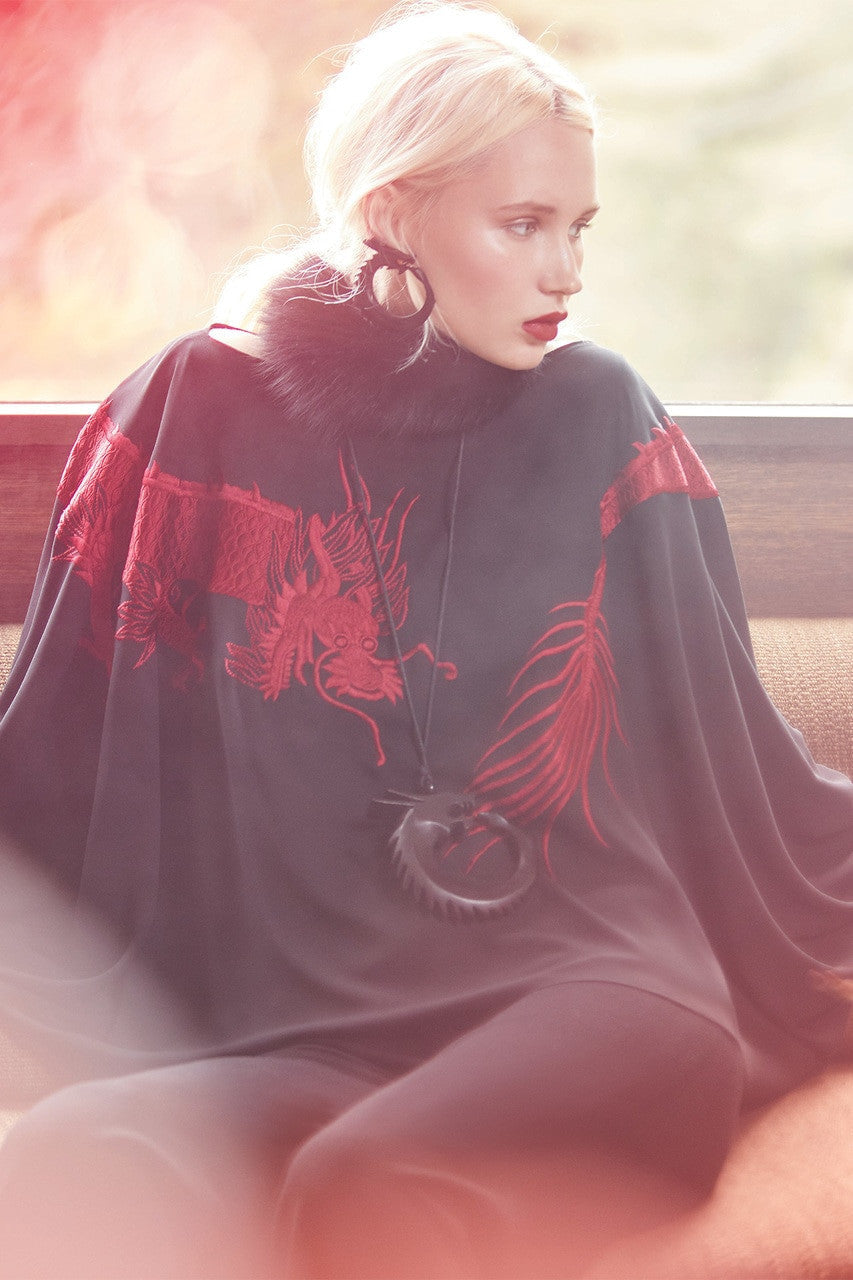 Buy Horn Dragon Clip Earrings in Ebony Online Ebony