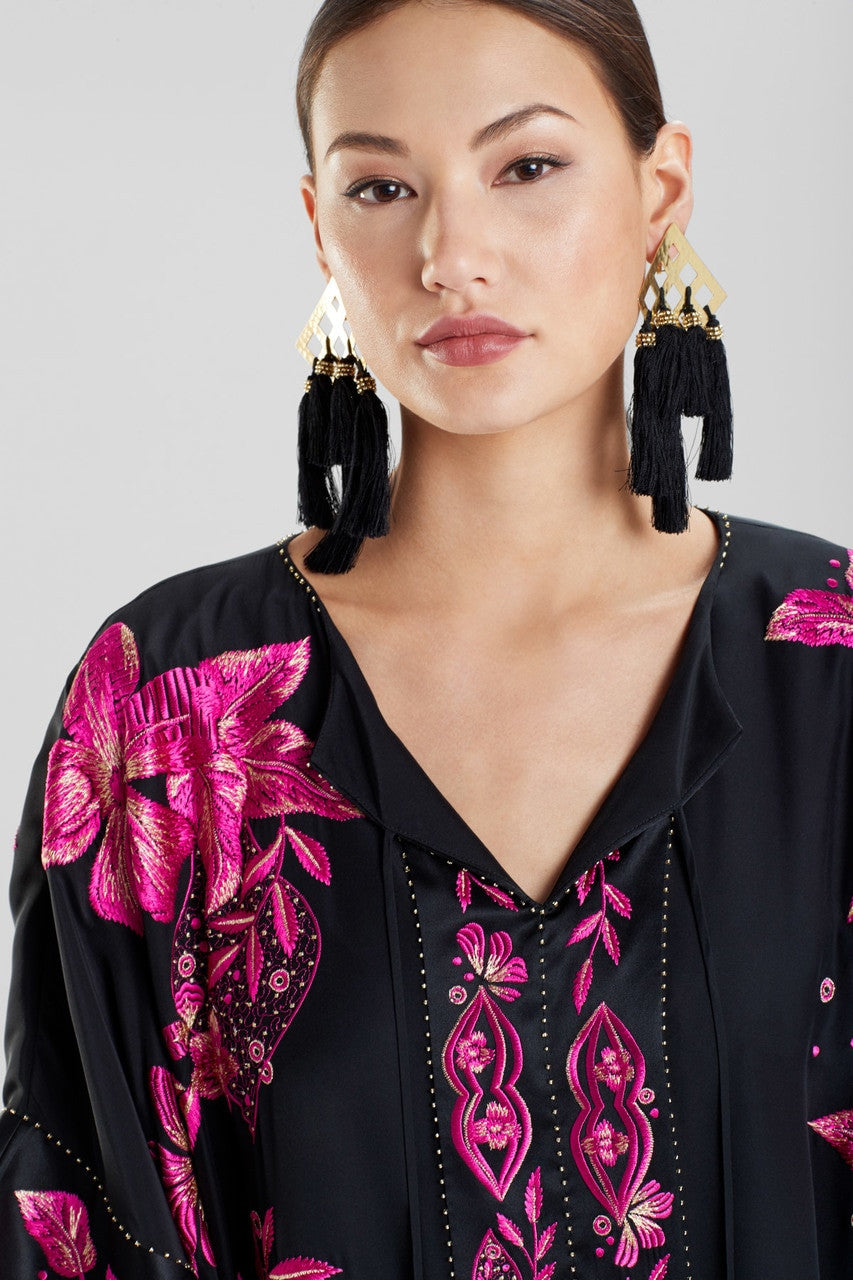 Buy Gold Plated Brass Geo Tassel Clip Earrings in Gold Online Gold