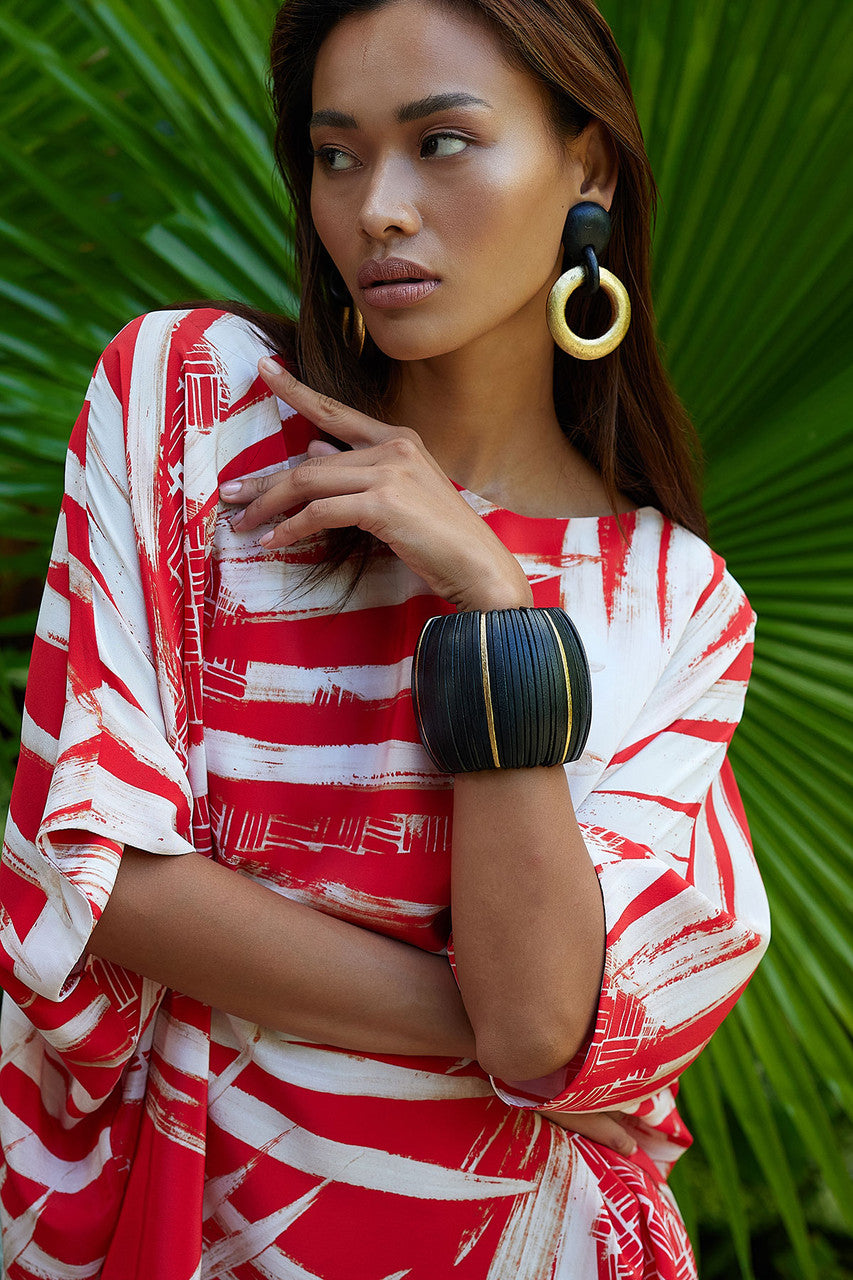 Buy Acacia Wood and Gold Plated Sliced Bangle in Black/Gold Online Black/Gold