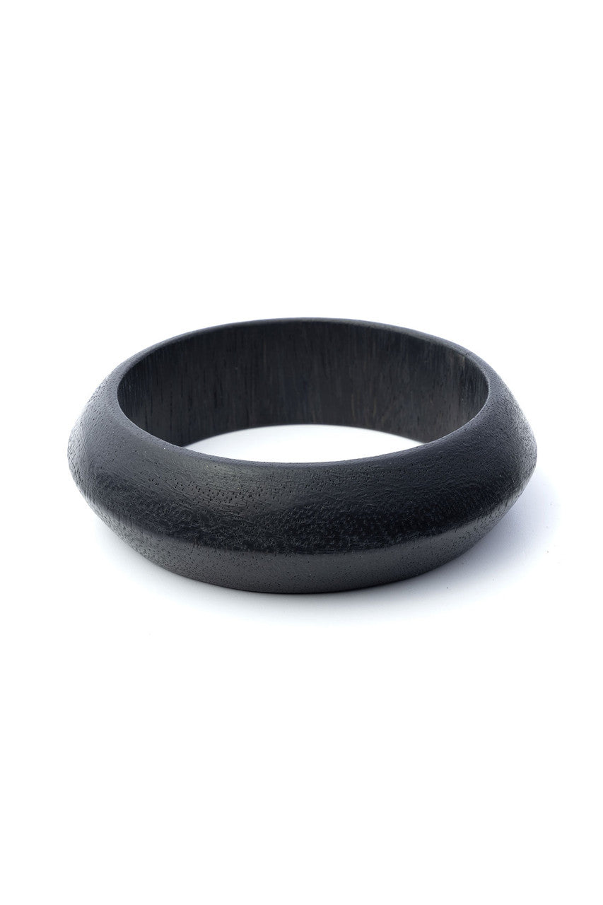 Buy Acacia Wooden Bangle Set in Black Online Black