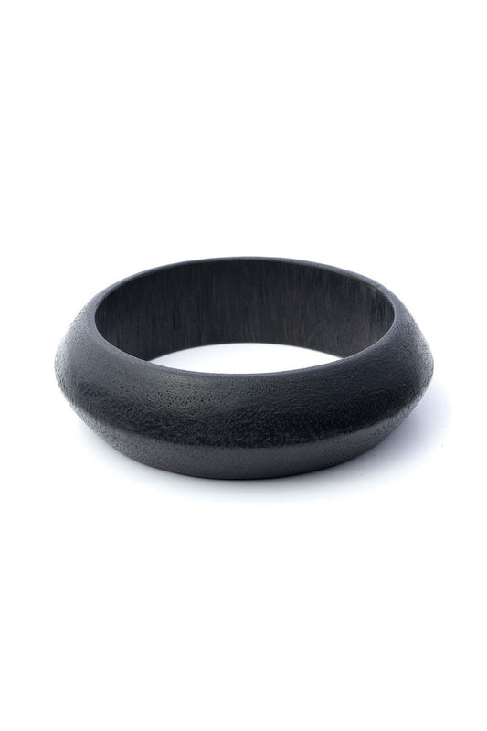 Buy Acacia Wooden Bangle Set in Black Online Black