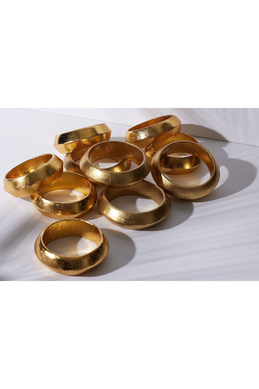 Buy Acacia Wood and Gold Plated Bangle Set in Antique Gold Online Antique Gold